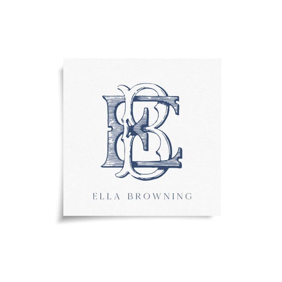Monogram Stickers & Cards - EB - BE