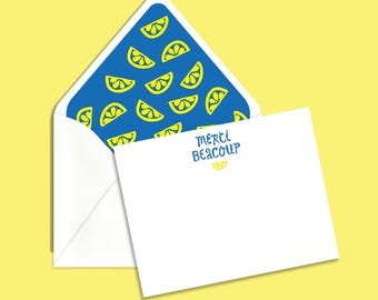 Le Citron Thank You Notecards + Lined Envelopes