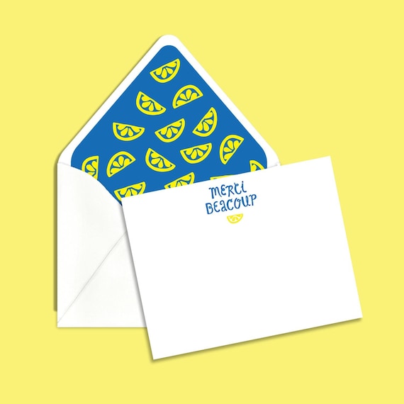 Le Citron Thank You Notecards + Lined Envelopes