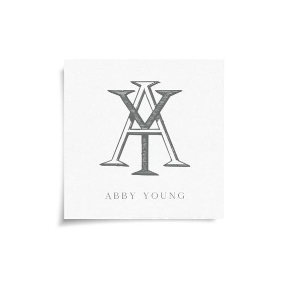 Monogram Stickers & Cards - AY - YA