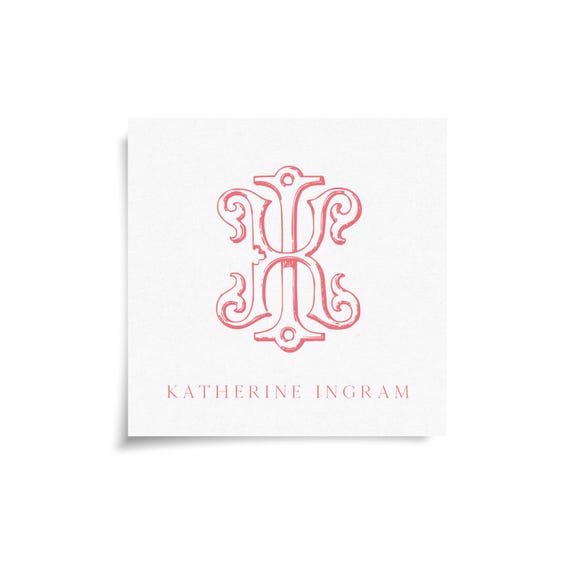 Monogram Stickers & Cards - KI - IK