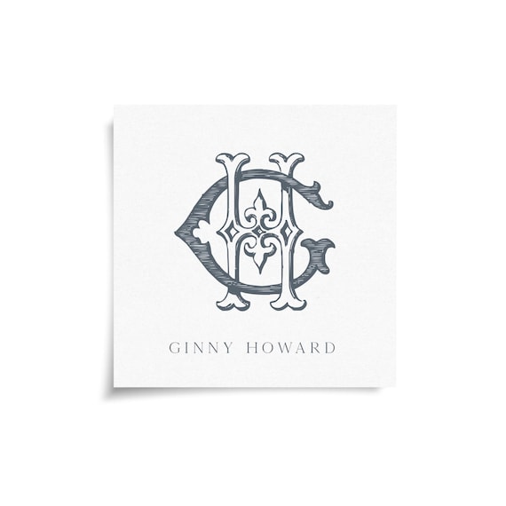Monogram Stickers & Cards - GH - HG