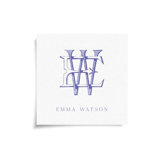 Monogram Stickers & Cards - EW - WE