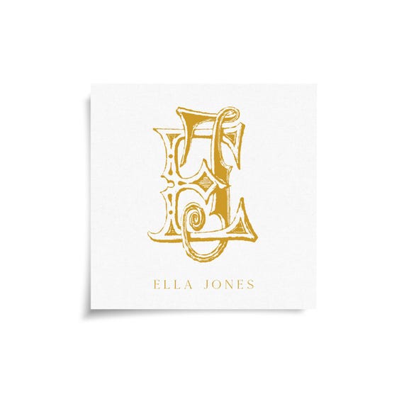 Monogram Stickers & Cards - EJ - JE