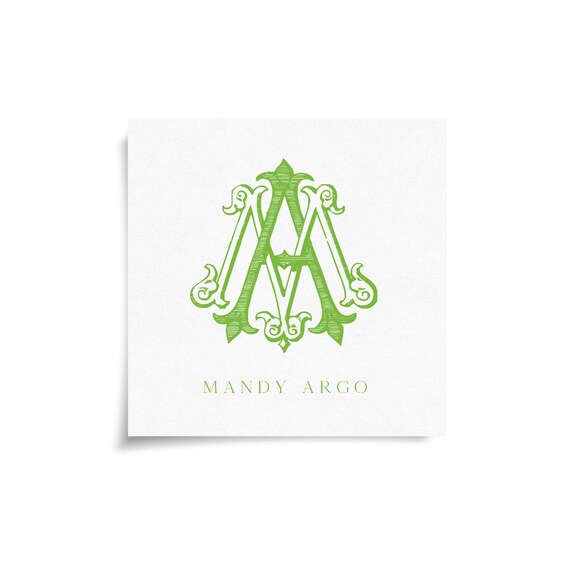 Monogram Stickers & Cards - AM - MA