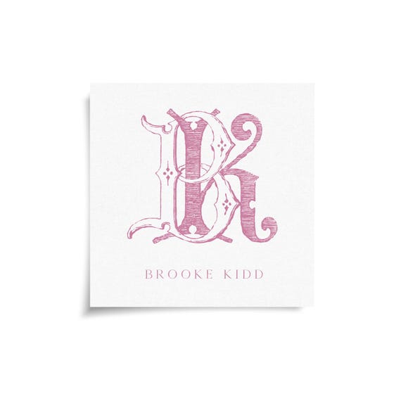 Monogram Stickers & Cards - BK - KB