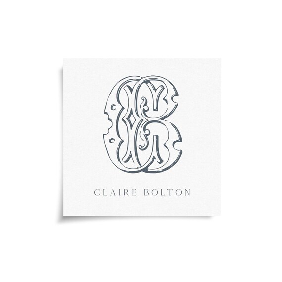 Monogram Stickers & Cards - BC - CB