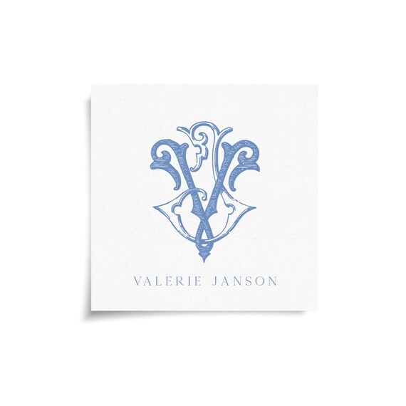 Monogram Stickers & Cards - VJ - JV