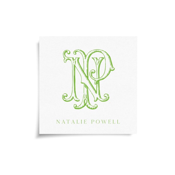Monogram Stickers & Cards - NP - PN