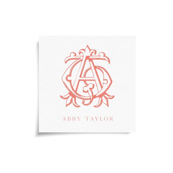 Monogram Stickers & Cards - AT - TA