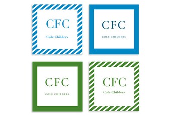 Block Monogram Gift Tags