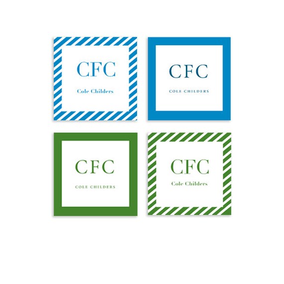 Block Monogram Gift Tags