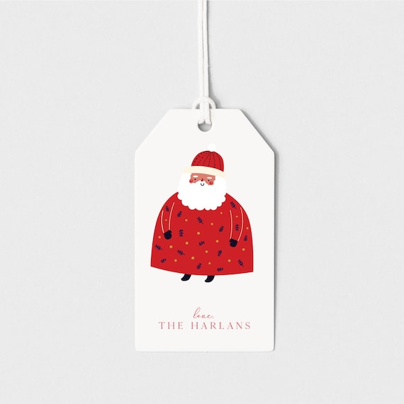 Santa Holiday Gift Tag