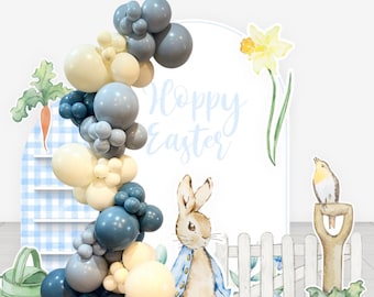 DIY Balloon arch  KIT,  I am one party decorations blue and white balloon arch, one little rabbit party decorations