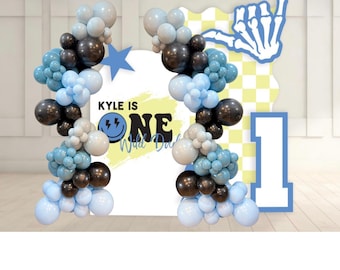 Wild Dude,DIY Balloon garland KIT, One Happy Dude, One cool Dude, Happy Dude blue
