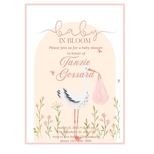 Editable Pink Baby Shower Invitation Template Printable, Baby Girl, Pink Baby Shower Invite, Baby Shower Invitation Girl Digital invite