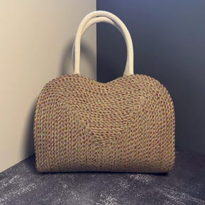 Natural Fiber Jute Shoulder Bag | Handmade Eco-Friendly Tote | Sustainable Boho Handbag by Local Artisans