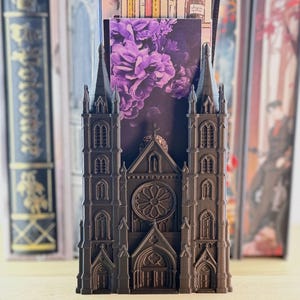 Gothic Cathedral Book Nook Bookmark Holder: Dark Academia Bookshelf Decor