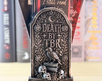 Gothic Tomb Stone Book Nook Bookmark Holder: Dark Academia Bookshelf Decor