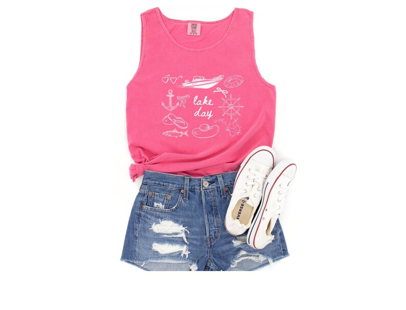 Boat Day Doodle Tank Top, boat day tank, Doodle shirt, lake weekend girls trip, lake theme gifts, lake days shirt, lake lover gift, boating image 11