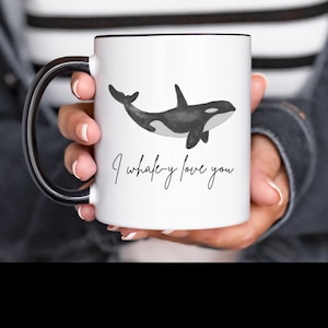 orca color accent coffee mug, whale mug, orca mugs, whale mugs, whale coffee mugs, gift for orca lover, orca whales, orca mug, coffee cup