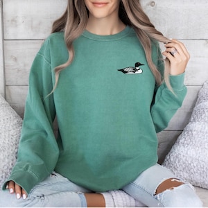 loon garment dyed sweatshirt, loon sweatshirt, Minnesota loon sweatshirt, loon, Minnesota loon, loon crewneck, loon sweater, birthday gift