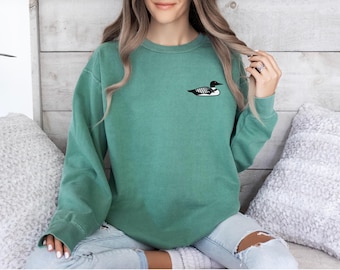 loon garment dyed sweatshirt, loon sweatshirt, Minnesota loon sweatshirt, loon, Minnesota loon, loon crewneck, loon sweater, birthday gift