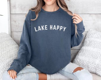 Lake Happy Sweatshirt, See Leben Sweatshirt, See Rundhalsausschnitt, See Pullover, See Tage Sweatshirt, See Vibes Sweatshirt, Hüttensweatshirt