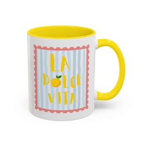 Taza de café La Dolce Vita, taza de café La Dolce Vita, taza inspirada en Italia, taza de limón, regalo para amantes de Italia, taza italiana imagen 3