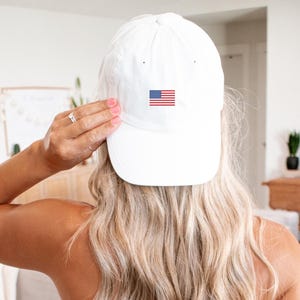embroidered American flag hat, fourth of July hat, hat embroidered, boat day hat, lake hat, Memorial Day hat, patriotic cap, minimalist flag