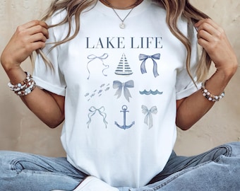 Lake Life coquette t shirt, lake t shirt, lake life shirt, lake days tee, cabin t shirt, cabin life tee, lake weekend gifts, girls lake trip
