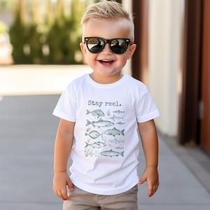 Fishing Themed Toddler and Kids Tee, kids fishing t shirt, Stay Reel shirt, Fishing Lovers, toddler camping shirt, toddler fishing t shirt