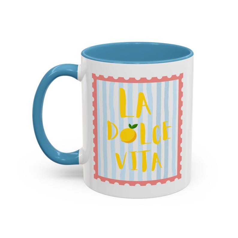 Taza de café La Dolce Vita, taza de café La Dolce Vita, taza inspirada en Italia, taza de limón, regalo para amantes de Italia, taza italiana imagen 4