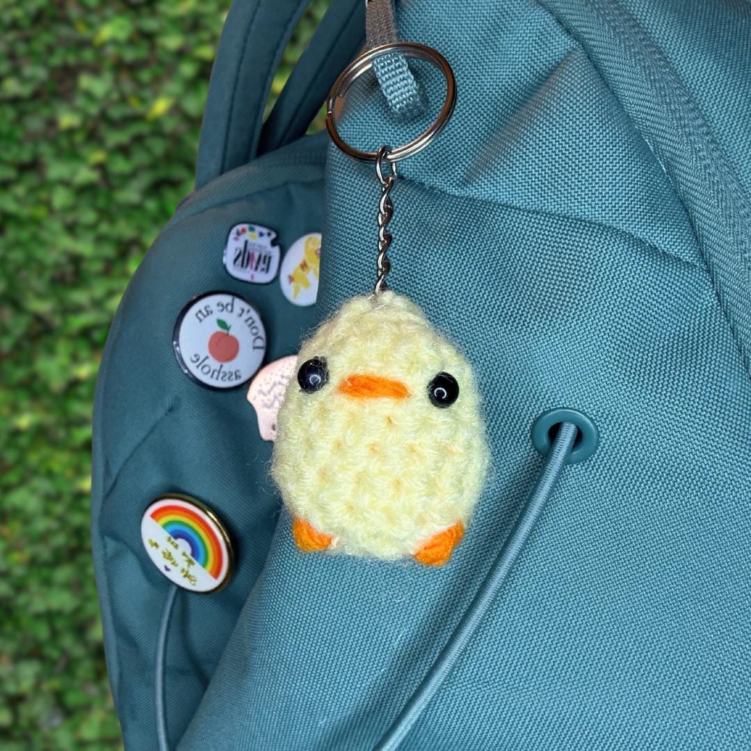 Crochet Chick Keychain | Handmade Amigurumi Plush Bird - Etsy