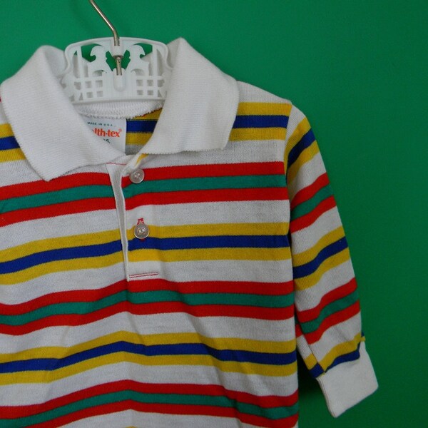 Vintage 1980s Striped Shirt by Health-tex - Size 6 Months