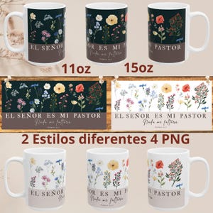 Promesas De Dios Para Mi Tumbler Mug Wrap,Psalms,Spanish Bible Verse Mug Sublimation Templates, Religious Phrases Mug Wrap 11/ 15 oz,Mug PNG