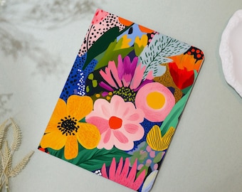 Colorful Floral Shapes 2024iPad7/8/9/10 Air Mini3/5/6th Gen Pro11/12.9"Inch Cover Flip Book Case Pencil Holder Auto Wake/Sleep Gift for Her