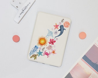 Watercolor Marine Life Personalized Kindle Basic 2024 Case,Kindle 8/10/11/12th,Colorsoft PaperWhite 5 Cover,KPW6,PW 6.8-inch,Gift for Her