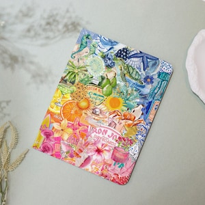 Diverse strandkollage 2024 iPad 7/8/9/10 Air Mini 3/5/6:e generationen Pro 11/12,9" tums fodral med vikbart booklet, pennhållare, automatisk väckning/sömn, present till henne