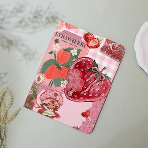 Strawberry Collage 2024iPad7/8/9/10 Air Mini3/5/6th Gen Pro11/12.9"Inch Cover Flip Book Case Pencil Holder Auto Wake/Sleep Gift for Her
