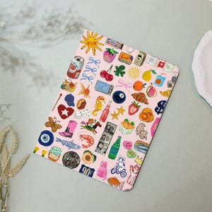 Various Objects Custom 2024iPad7/8/9/10 Air Mini3/5/6th Gen Pro11/12.9"Inch Cover Flip Book Case Pencil Holder Auto Wake/Sleep Gift for Her