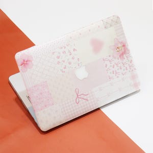 Pink Floral Bow Heart Name Custom Macbook Sleeve,Pro16 Inch Cases,Ret12/13/15 Handmade Laptop Cover,2018-2025Air A2941 A2179 Gift for Her