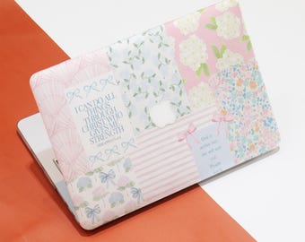 Quotes Bows Floral Name Custom Macbook Sleeve,Pro16 Inch Cases,Ret12/13/15 Handmade Laptop Cover,2018-2025Air A2941 A2179 Gift for Her