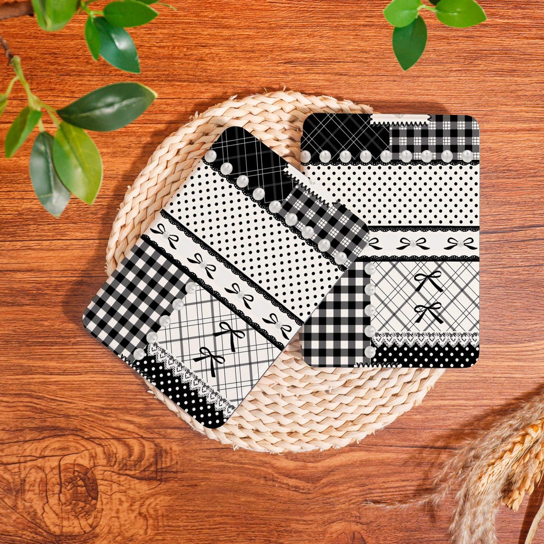 Coquette Black and White Aesthetic Pattern Kindle/kobo Case, Kindle ...
