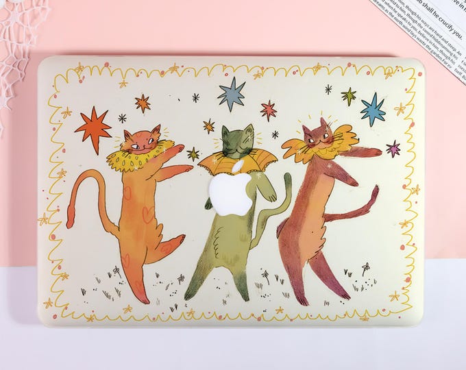 Dancing Cat Macbook Case,Hard Laptop Case for Macbook Air 15/13,Macbook Pro 13/14/15/16,2025 2026 Cute Macbook Cover,Neo A18,M4 M5