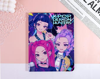 K-POP Demon Hunters Anime Girl Collage Pattern iPad Case,iPad Air 7/6/5,iPad A16/11/10/9,iPad Pro 2022 2024 2025 11"13",iPad Mini 7/6/5 8.3"