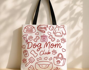 Custom Dog Mom Tote Bag Gift, Dog Dad Christmas Gift, Dog Owner Gift, Pet Memorial Gift, Pet Parent Bag, Dog Mama Bag, Fur Mom,New Dog Owner