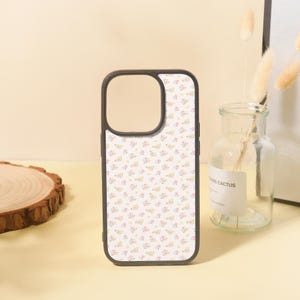 Custom Pink Rose Garden Pattern iPhone Case for iPhone 15 14 13 12 11/Pro Max Mini 7 8 XR XS X Shockproof Phone Cover with Custom Name