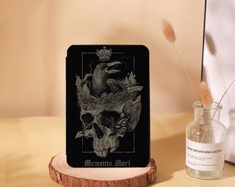 Custom Memento Mori Crow Crown Kindle Case: Custom Fit, Durable Protection