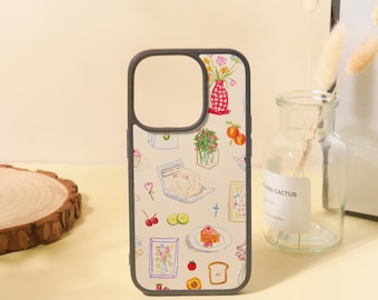 Custom Vintage Pattern Phone Case for iPhone 15 14 13 12 11 11 Pro Max Mini 7 8 XR XS X Shockproof Phone Cover with Customised Name